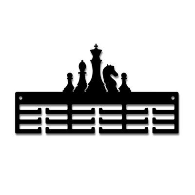 Метална закачалка за медали "Шахмат / Шах фигури" (До 40 медала) чист продуктов изглед