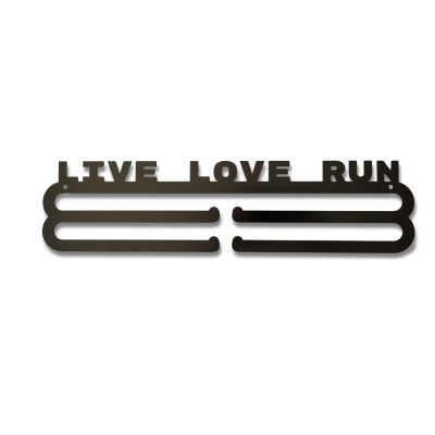 Метална закачалка за медали "LIVE LOVE RUN" (До 40 медала) без медали, чист продуктов изглед