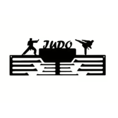 Метална закачалка за медали "JUDO" - Дизайн с джудисти (До 30 медала) чист продуктов изглед