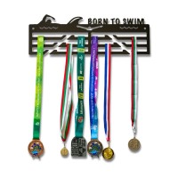 Метална закачалка за медали плуване "BORN TO SWIM" XL - 50 см (До 60 медала) Метална закачалка за медали плуване "BORN TO SWIM" XL - 50 см (До 60 медала)