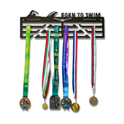 Метална закачалка за медали плуване "BORN TO SWIM" XL - 50 см (До 60 медала) Метална закачалка за медали плуване "BORN TO SWIM" XL - 50 см (До 60 медала)