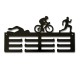 Метална закачалка за медали „TRIATHLON - Swim, Bike, Run“ (До 30 медала)- със силует на бягаща жена (До 30 медала) без медали, чист продуктов изглед