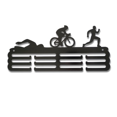 Метална поставка за медали "TRIATHLON – Триатлон" (До 40 медала)  без медали, чист продуктов изглед