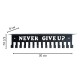 Метална поставка за купи и медали - Never Give Up - 15 куки